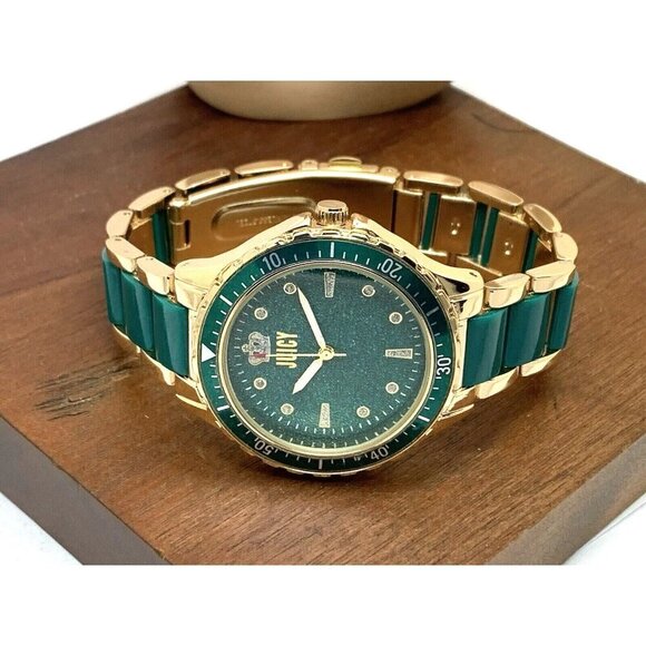 Juicy By Juicy Couture Women\'s Watch JC/5022 Quartz Green Gold Tone Stee… main image 6